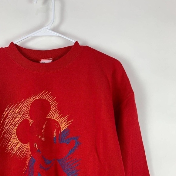 Vintage 90s Disney Designs Mickey Silhouette Red Sweatshirt L XL - Picture 4 of 8